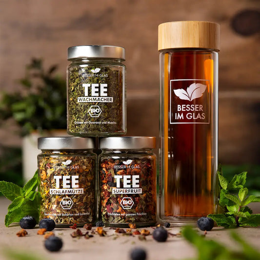 Bestseller Tee Set mit Glasflasche