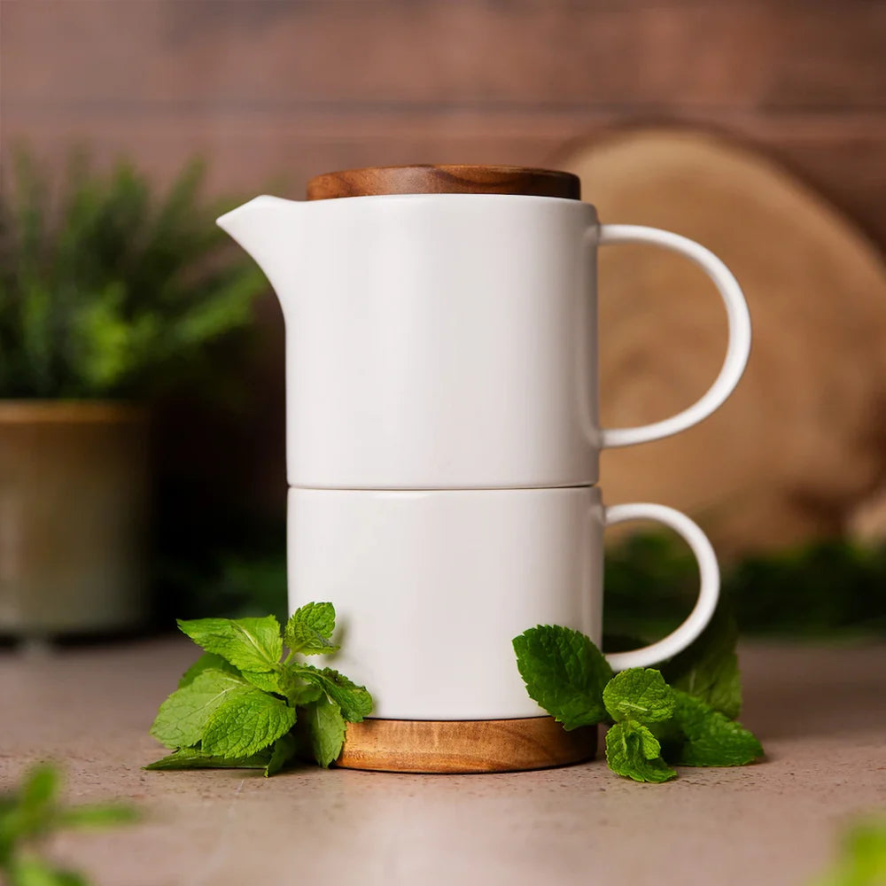 Keramik Teekanne (500ml) mit Tasse (400ml)