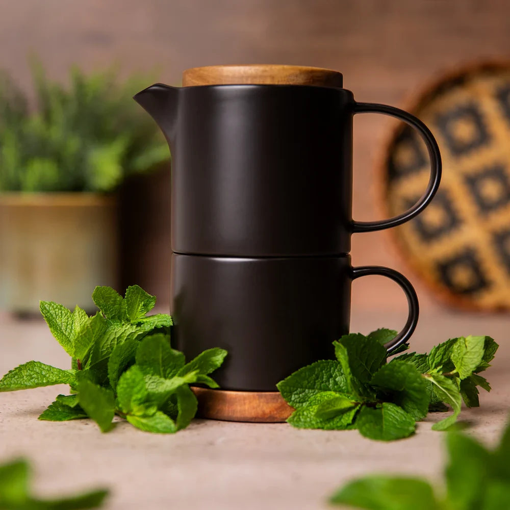 Keramik Teekanne (500ml) mit Tasse (400ml)