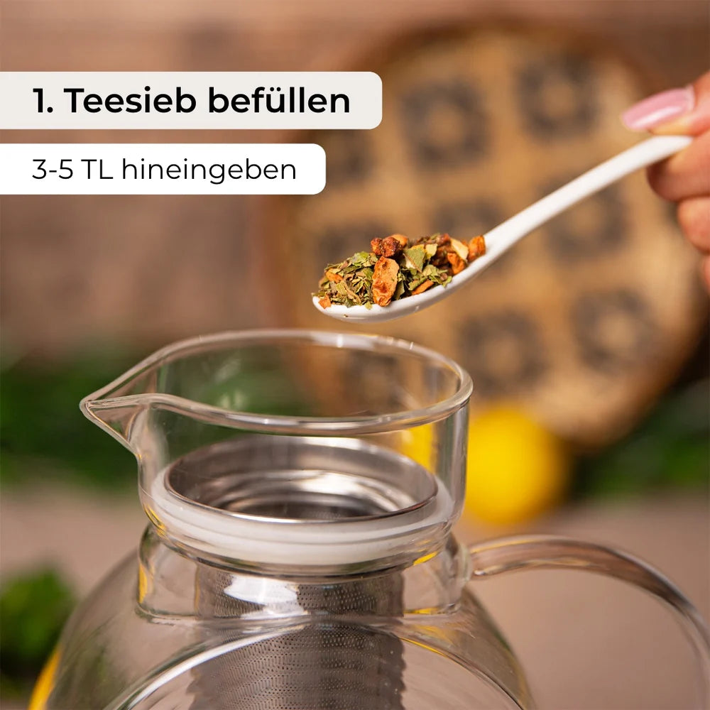 Glas Eisteekaraffe für Kühlschrank (1,5 L)