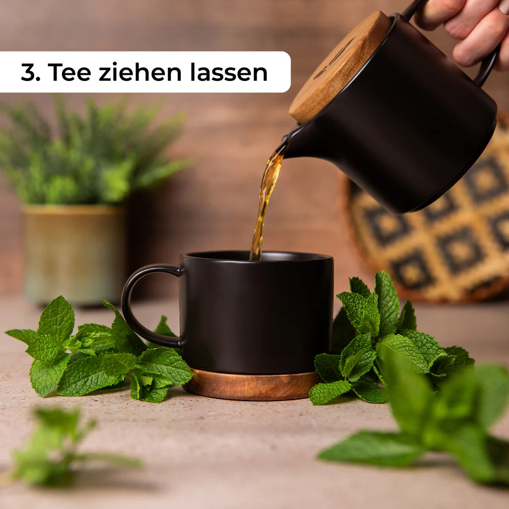 Keramik Teekanne (500ml) mit Tasse (400ml)